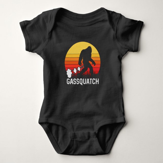 Body Para Bebé GASSQUATCH Bigfoot Retro Fart Design (Anverso)