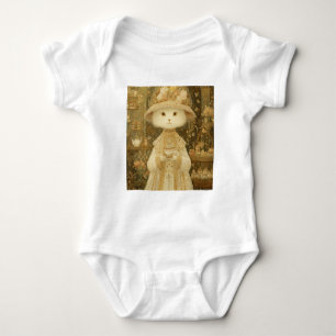 Body Para Bebé Gata Lady Snow – Gato Victoriano con Taza de Té