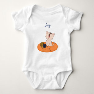 Body Para Bebé Gatito con bolas de lana