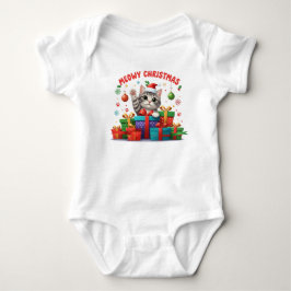 Body Para Bebé Gatito de Navidad con Regalo