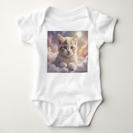 Body Para Bebé Gatito en la camiseta de las nubes