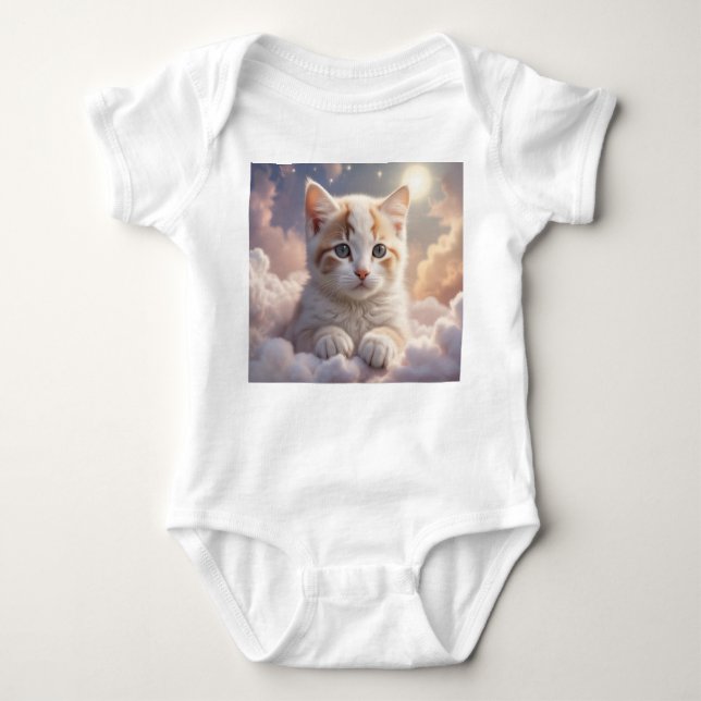 Body Para Bebé Gatito en la camiseta de las nubes (Anverso)