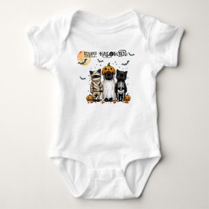 Body Para Bebé Gatitos de Momia, Fantasma y Esqueleto en Hallowee