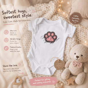 Body Para Bebé Gato Adorable Pata "MAULLIDO" Caligrafía – Gatito