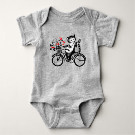 Body Para Bebé Gato Antiguo Montando Una Bicicleta