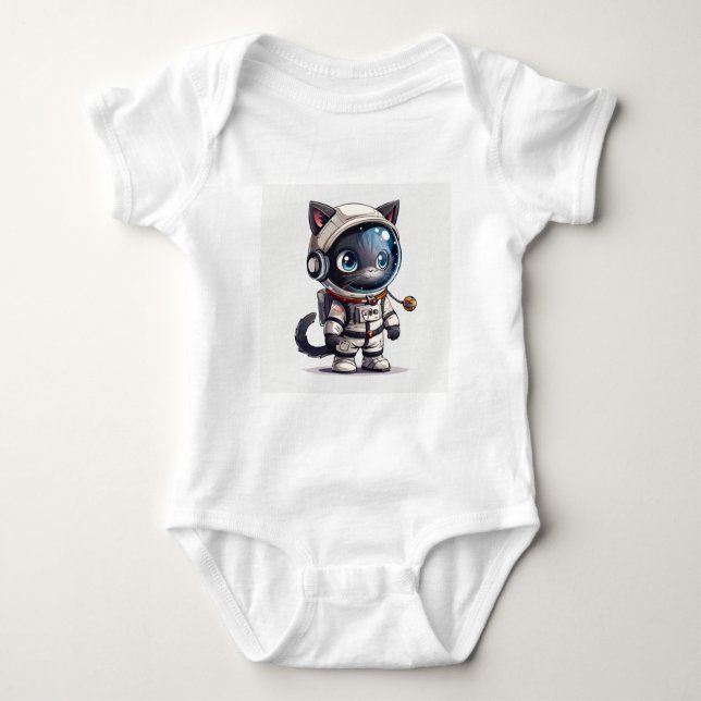 Body Para Bebé Gato astronauta (Anverso)