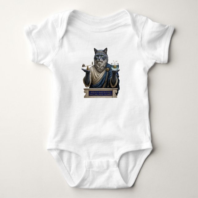 Body Para Bebé Gato Azul Ruso Arquímedes (Anverso)