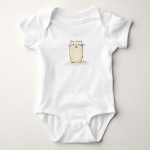 Body Para Bebé Gato beige adorable de acuarela