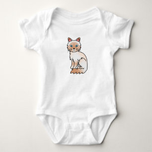 Body Para Bebé Gato Birman / Ragdoll atigrado de punta roja