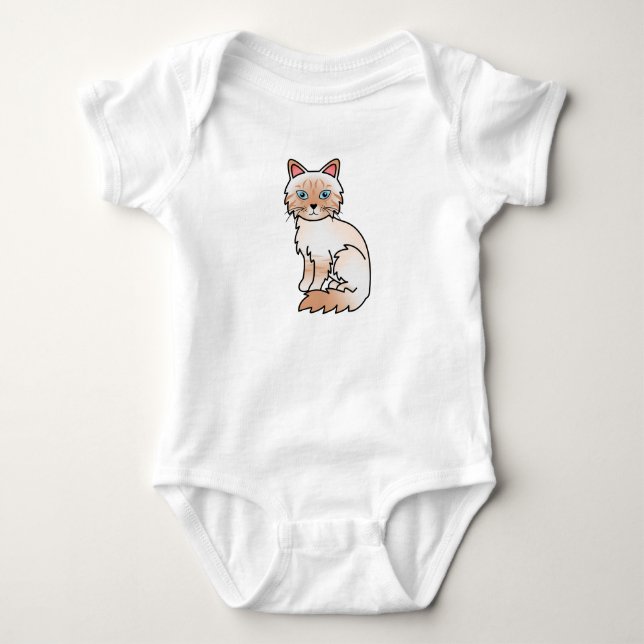 Body Para Bebé Gato Birman / Ragdoll atigrado de punta roja (Anverso)