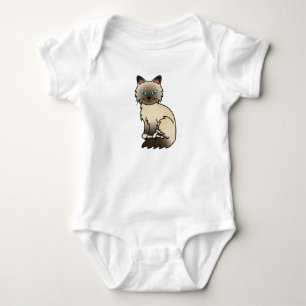 Body Para Bebé Gato Birman / Ragdoll de punta de chocolate