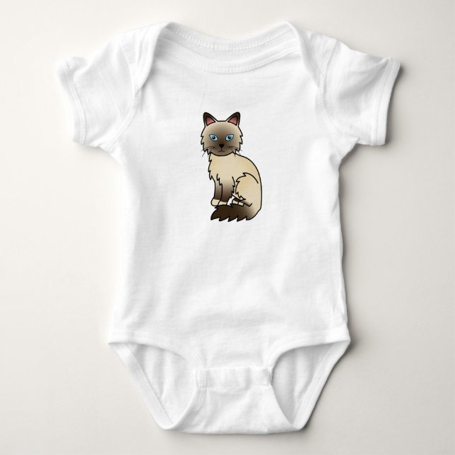 Body Para Bebé Gato Birman / Ragdoll de punta de chocolate (Anverso)