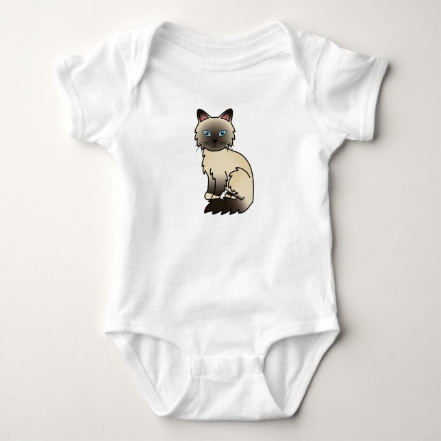 Body Para Bebé Gato Birman / Ragdoll de punta de foca (Anverso)