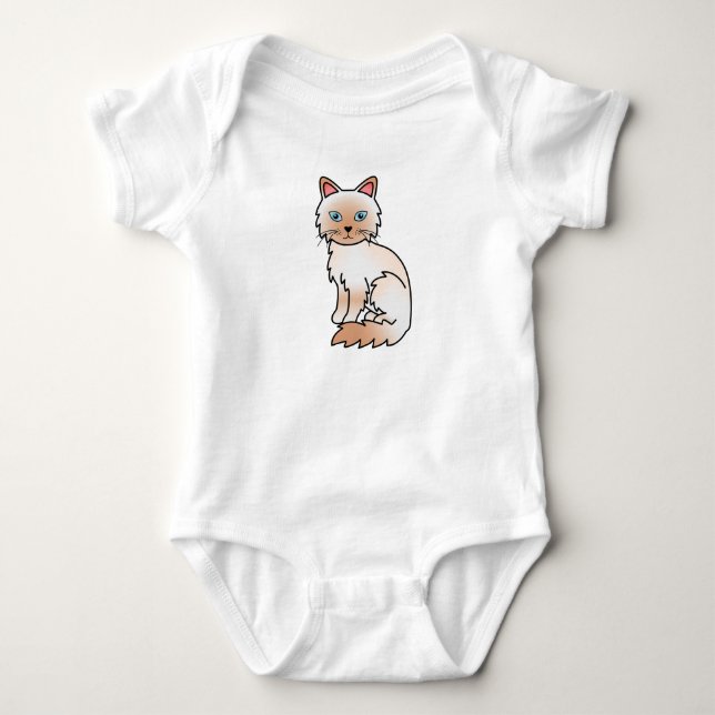 Body Para Bebé Gato Birman / Ragdoll de punto rojo (Anverso)