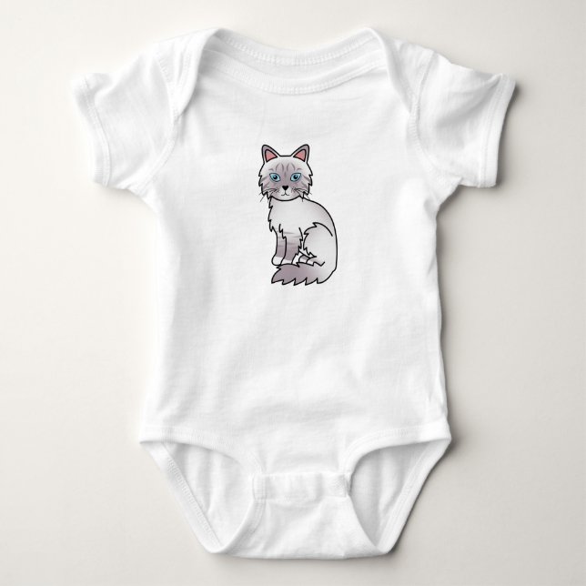 Body Para Bebé Gato Birman / Ragdoll Tabby de Punta Lila (Anverso)