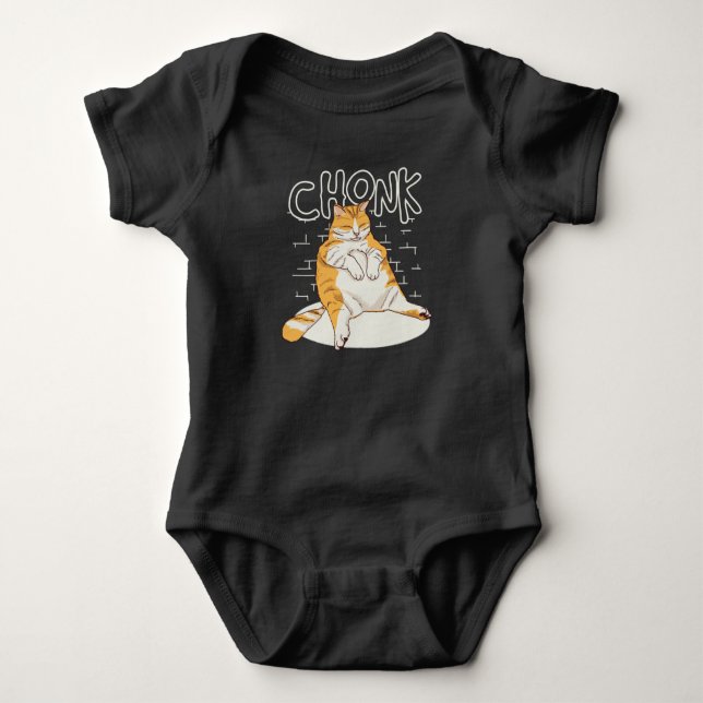 Body Para Bebé Gato Chonker Chonky Meme Chonker (Anverso)