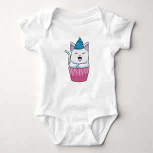 Body Para Bebé Gato comiendo muffin
