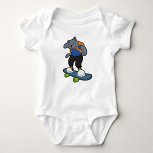 Body Para Bebé Gato como Skateboarder con Skateboard