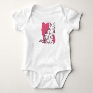 Body Para Bebé Gato con flores