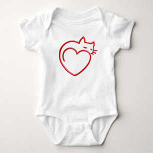 Body Para Bebé Gato con forma de corazón lindo