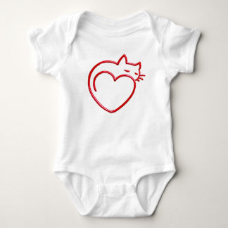 Body Para Bebé Gato con forma de corazón lindo