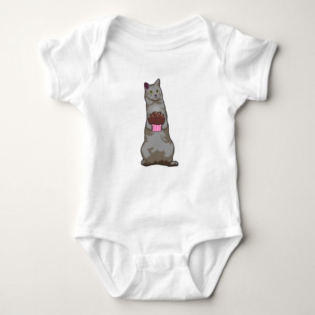 Body Para Bebé Gato con Muffin (Anverso)