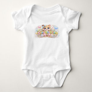 Body Para Bebé Gato Congratulaciones Kawaii Lindo Floral Rosa Pas