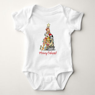 Body Para Bebé Gato Cute Meowy Catmas Navidad Árbol de Navidad