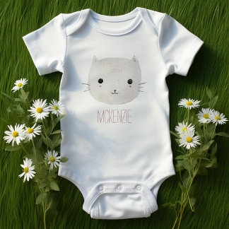 Body Para Bebé Gato de acuarela adorable