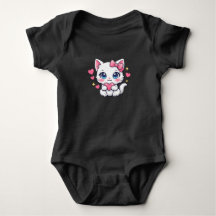 Gato de Anime Kawaii Sosteniendo Corazón