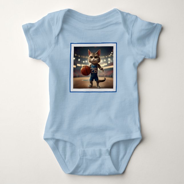 Body Para Bebé Gato de baloncesto, (Anverso)