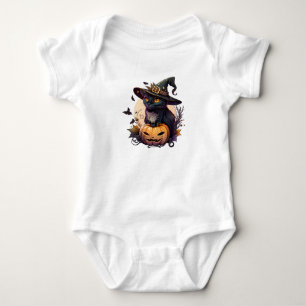 Body Para Bebé Gato de bruja para Halloween