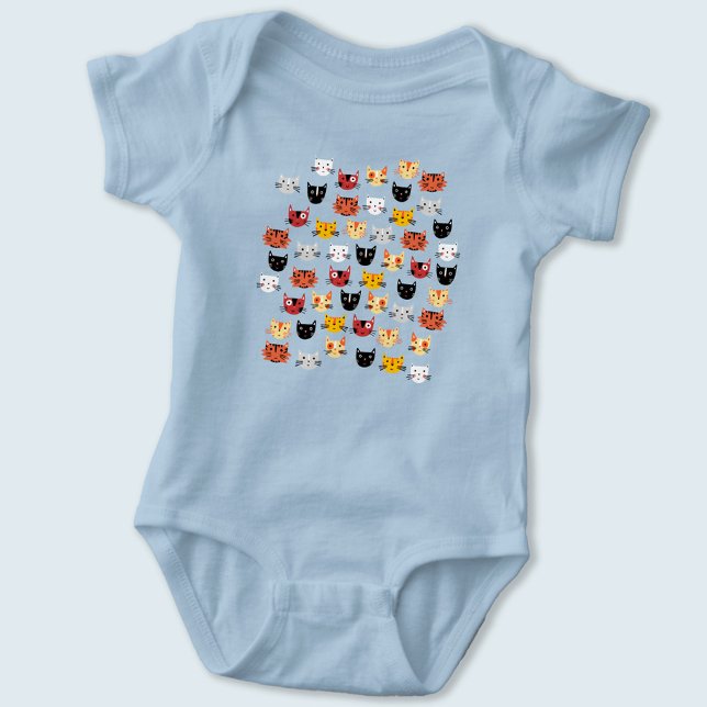Body Para Bebé Gato de corte (Fun cat faces baby bodysuit)