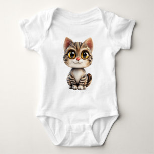 Body Para Bebé Gato de dibujos animados en 3D – Diseño de animal