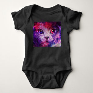 Body Para Bebé Gato de la Galaxia Púrpura