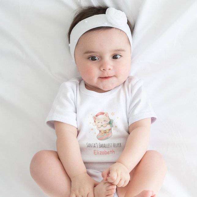 Body Para Bebé Gato de Navidad personalizado para bebé (Subido por el creador)