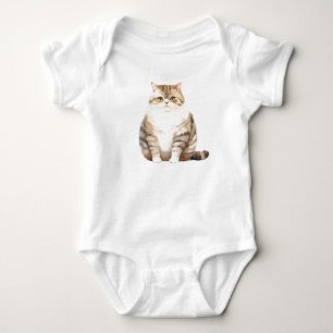 Body Para Bebé Gato de Tabby de verdad gordo y feliz