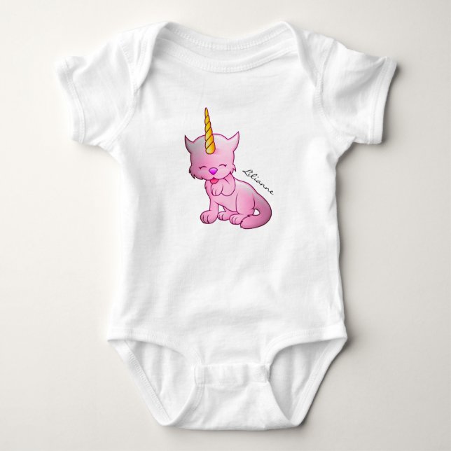 Body Para Bebé Gato de unicornio (Anverso)
