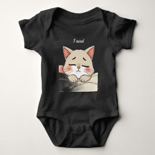 Body Para Bebé Gato Dormido Adorable Necesito una Siesta Arte Kaw