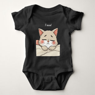 Body Para Bebé Gato Dormido Adorable Necesito una Siesta Arte Kaw