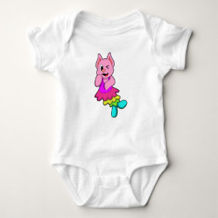 Body Para Bebé Gato en baile con falda