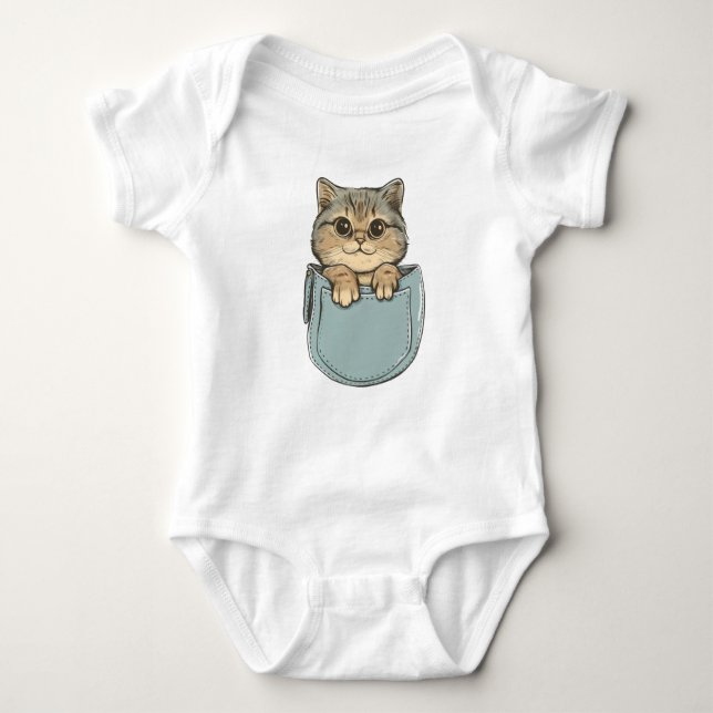 Body Para Bebé Gato en bolsillo (Anverso)