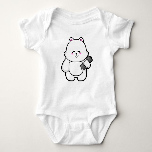 Body Para Bebé Gato en forma con timbre (Anverso)