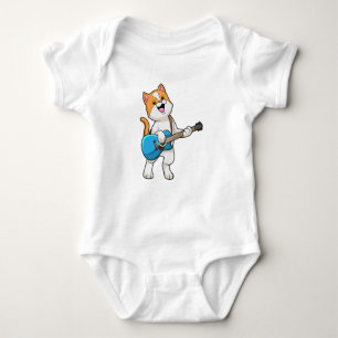 Body Para Bebé Gato en música con guitarra