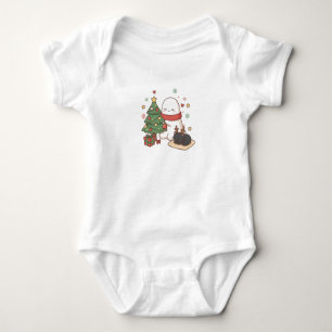 Body Para Bebé Gato fantasma y reno kawaii de Navidad acogedor