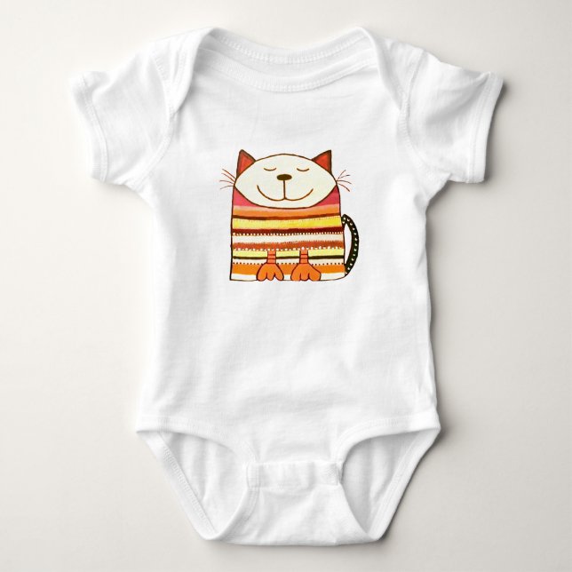 Body Para Bebé Gato feliz (Anverso)