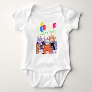 Body Para Bebé Gato feliz Fiesta Personalizado Baby Bodysuit Gato