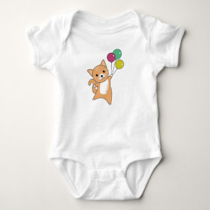 Body Para Bebé Gato Gato Gatito Globos Dulces Animales Naranja Ro