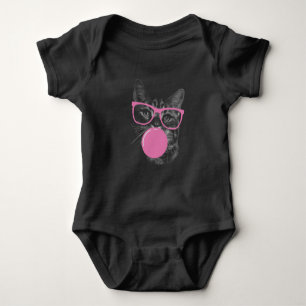 Body Para Bebé Gato Guay con gafas rosas y goma de burbuja