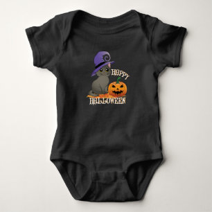 Body Para Bebé Gato Halloween Happpy con Calabaza